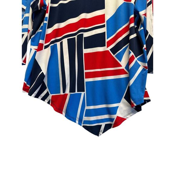 Alfred Dunner Stunner!  Boho Primary Color Design Women Tunic 1X Peek-a-boo - Picture 3 of 9